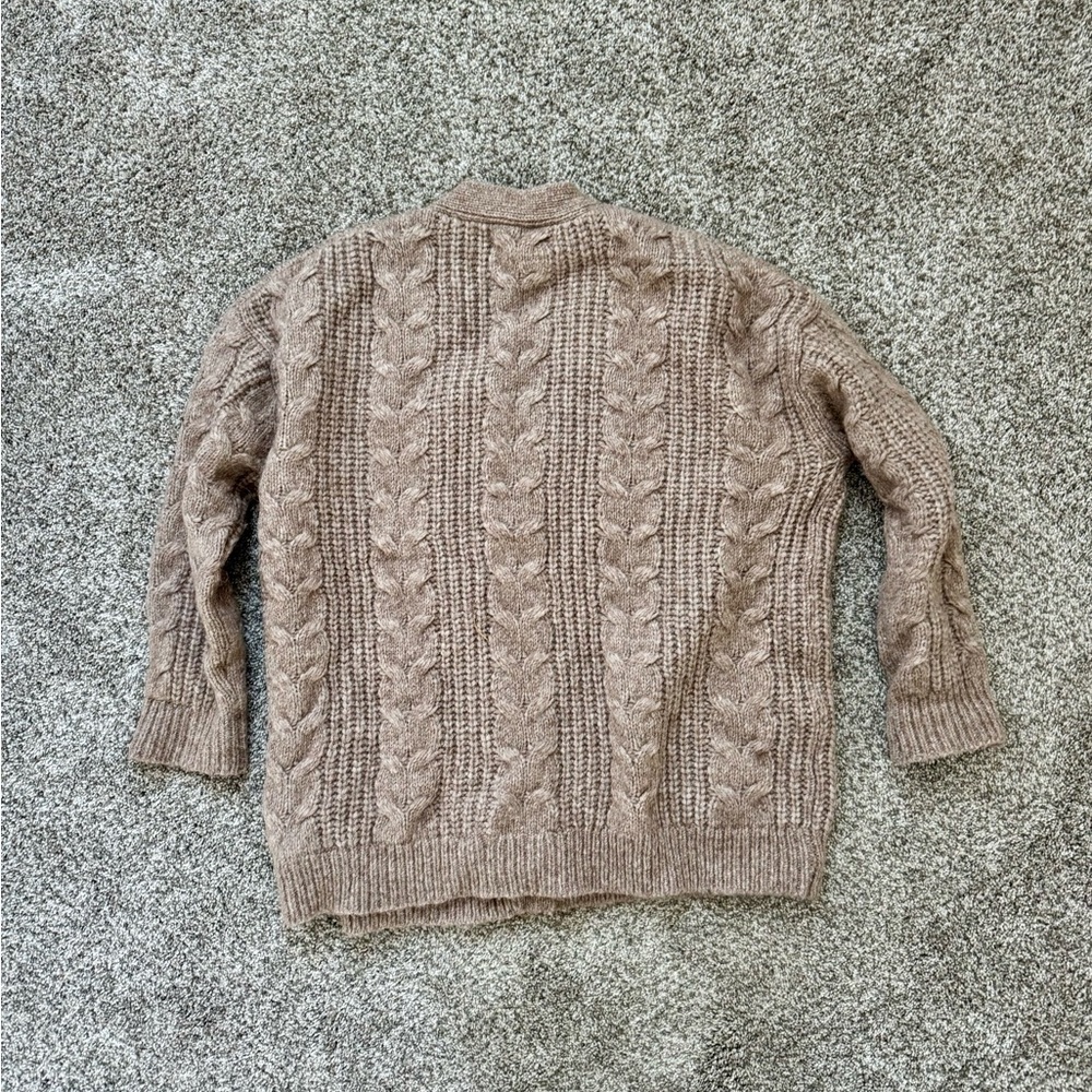 Jenni Kayne Taupe Cable Knit Cardigan - Picture 3 of 6